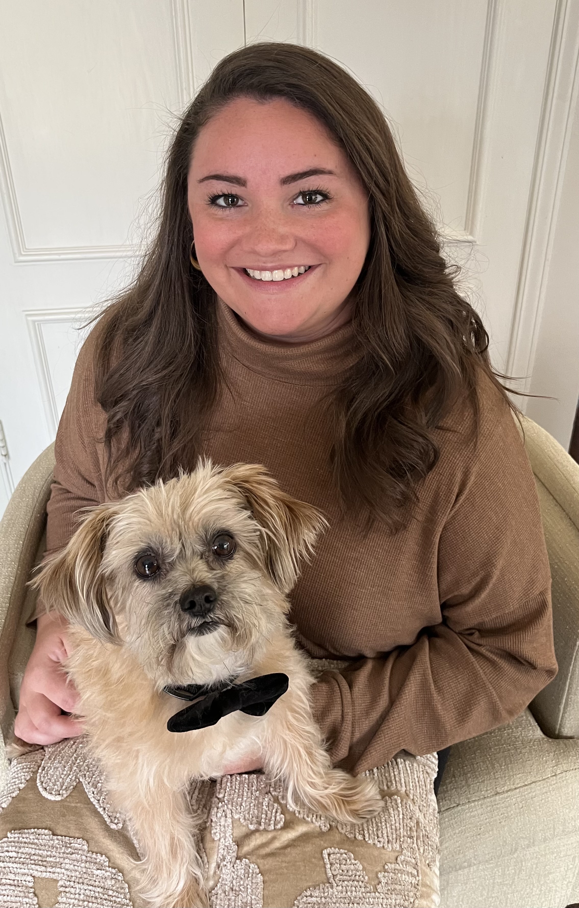 Carolyn Hudson with her dog, Oliver